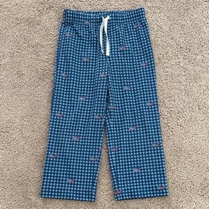 Boys Size 5 Vineyard Vines Blue Checkered Pajama Pants with USA Whales